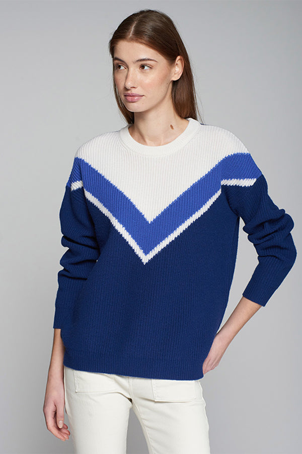 BUE V RIBBED JUMPER