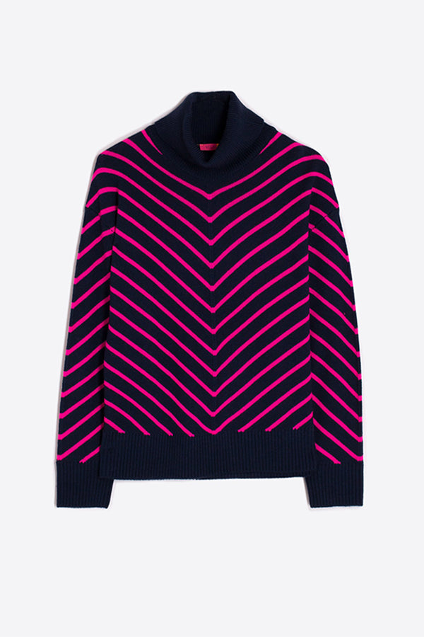 NAVY V STRIPES PULLOVER