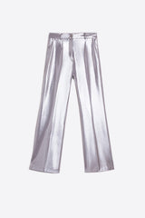 VERONICA METALLIC SILVER TROUSERS