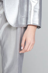 VERONICA METALLIC SILVER TROUSERS