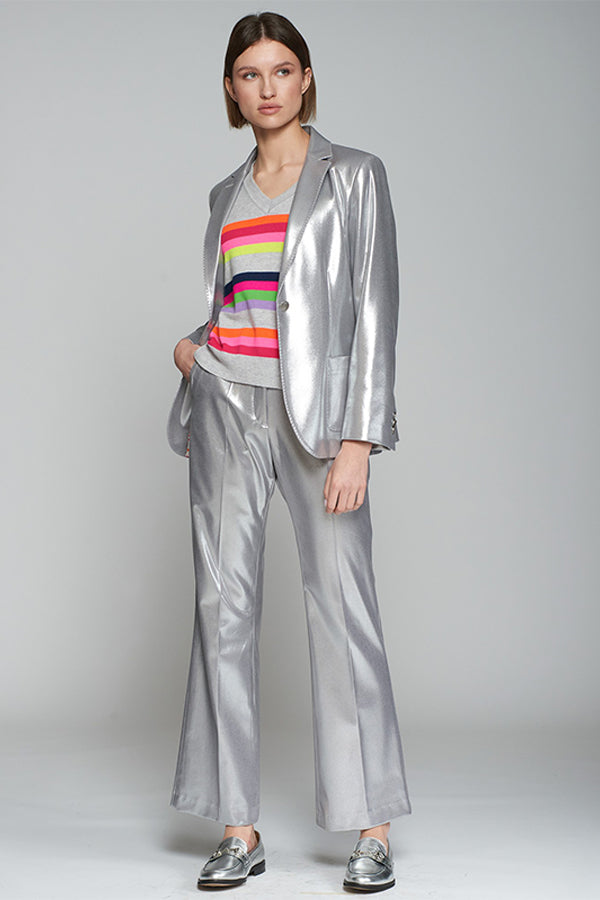 VERONICA METALLIC SILVER TROUSERS