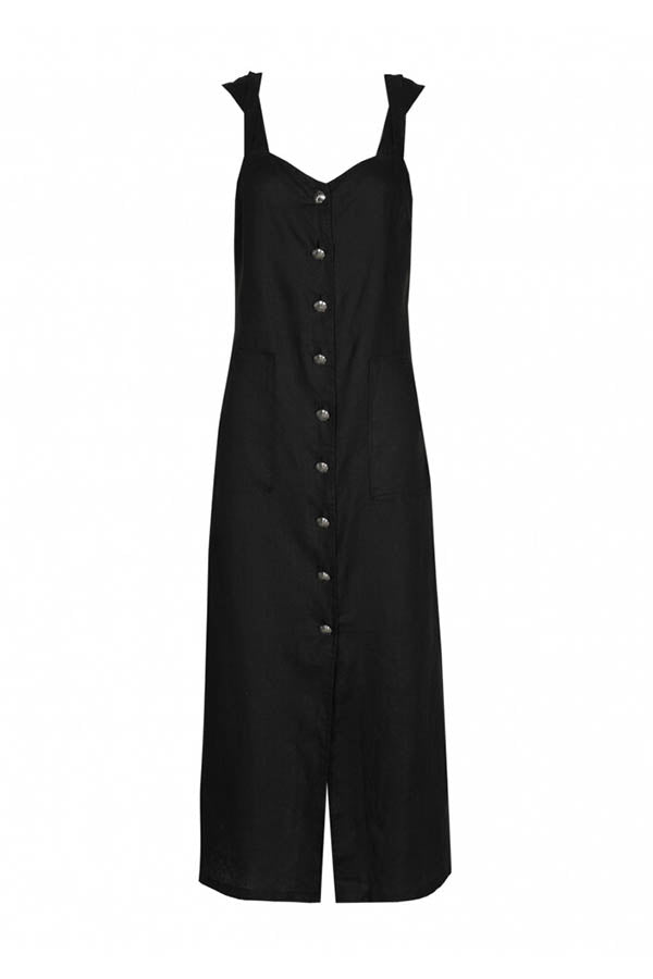 BUTTONED LINEN DRESS