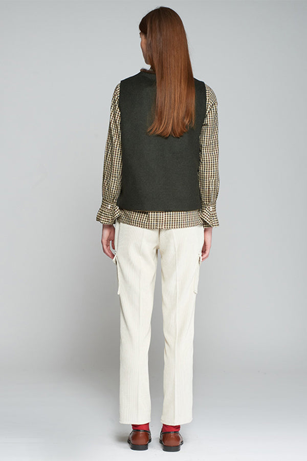 FLAVIA OFF-WHITE CORDUROY TROUSERS