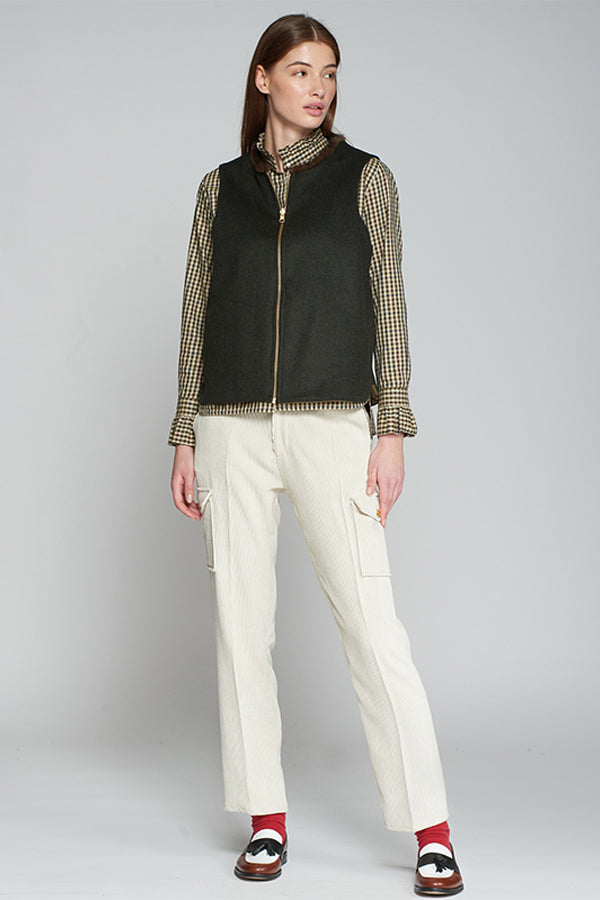 FLAVIA OFF-WHITE CORDUROY TROUSERS