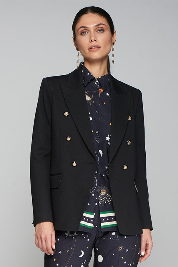 INGRID BLACK BUTTONED JACKET