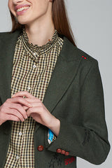 HILLARY EMBROIDERED GREEN BLAZER