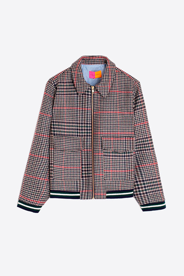 DOUBLE-SIDED HOUNDSTOOTH BOMBER JACKET