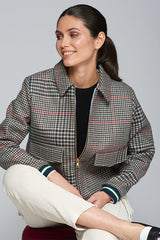 DOUBLE-SIDED HOUNDSTOOTH BOMBER JACKET