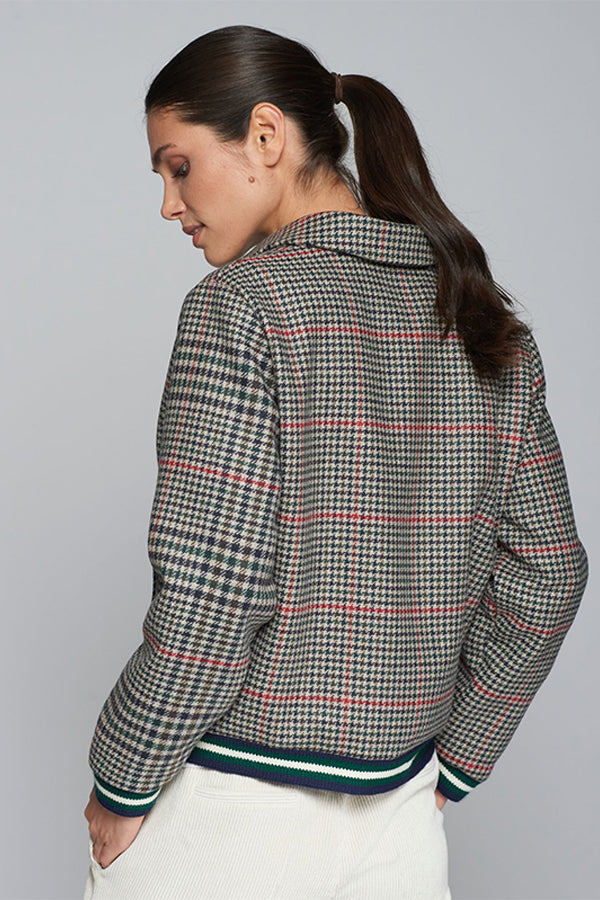 DOUBLE-SIDED HOUNDSTOOTH BOMBER JACKET