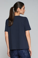 AMALIA BLUE SEQUIN T-SHIRT