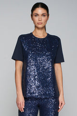 AMALIA BLUE SEQUIN T-SHIRT