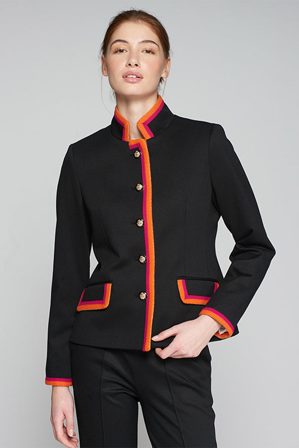 DOROTHEA BLACK TRIMMED JACKET