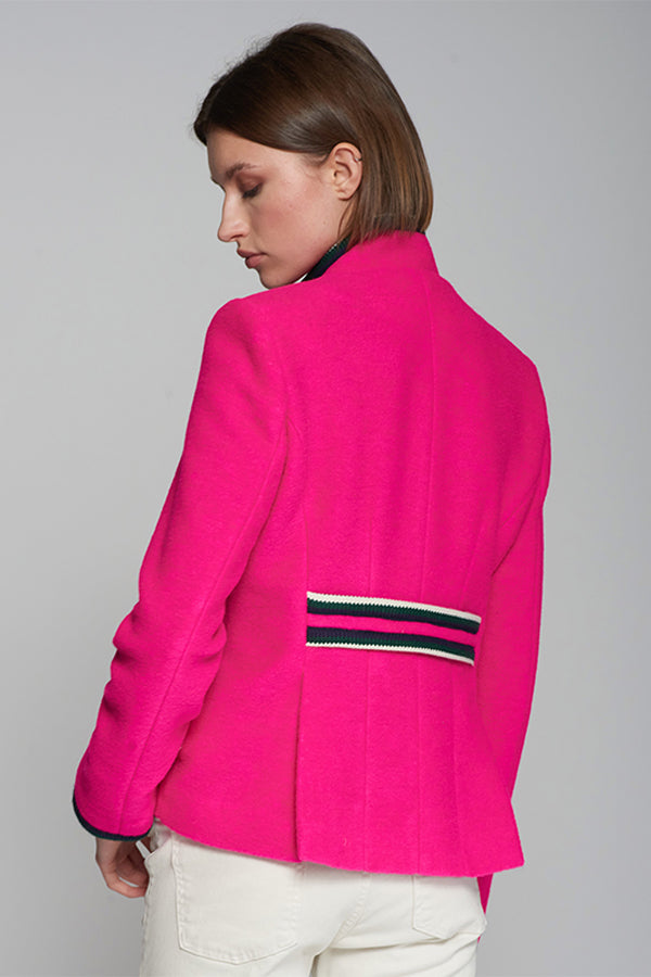 DOROTHEA FUSCHIA NAVY TRIMMED JACKET