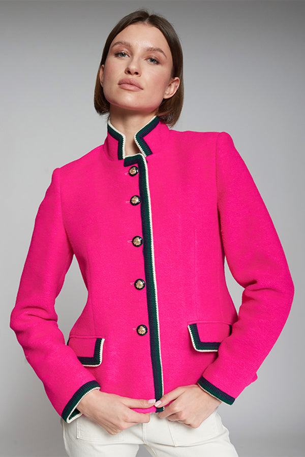 DOROTHEA FUSCHIA NAVY TRIMMED JACKET