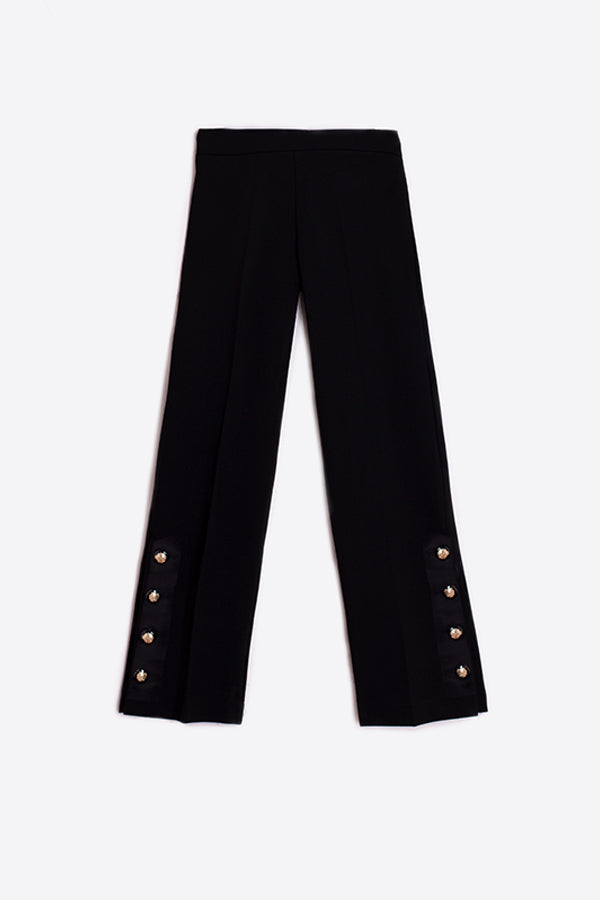 MIKAELA BLACK STRAIGHT FIT TROUSERS