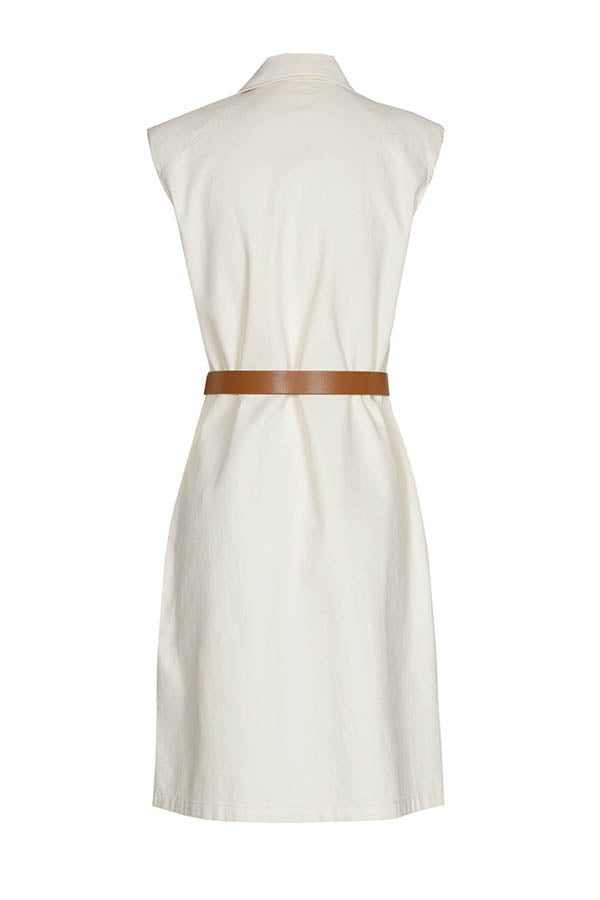 CREAM UNLINED COTTON DRESS