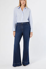 SIMPATIA MIDNIGHTBLUE FLARED COTTON DENIM JEANS