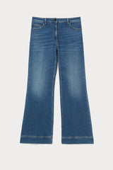 SIMPATIA NAVY FLARED COTTON DENIM JEANS