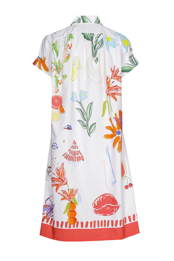 PRINTED POPLIN SHORT DRESS