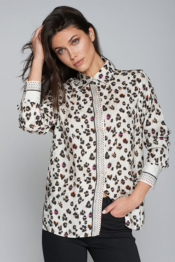 MARIELA TIGER PRINT SHIRT