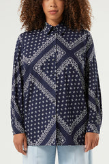FUXIA BLUE COTTON POPLIN TUNIC