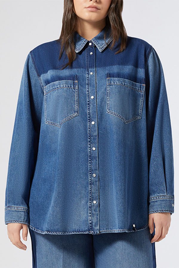 KEY TWO TONE COTTON DENIM TUNIC