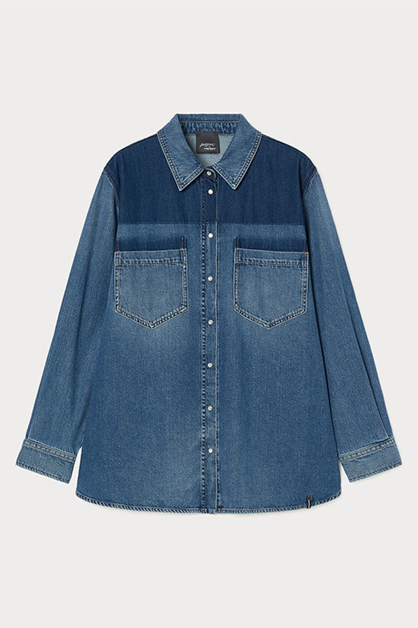 KEY TWO TONE COTTON DENIM TUNIC