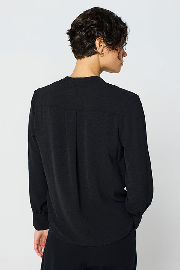 BLACK BOW NECK BLOUSE