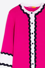 PINK RIC-RAC DETAIL CARDIGAN