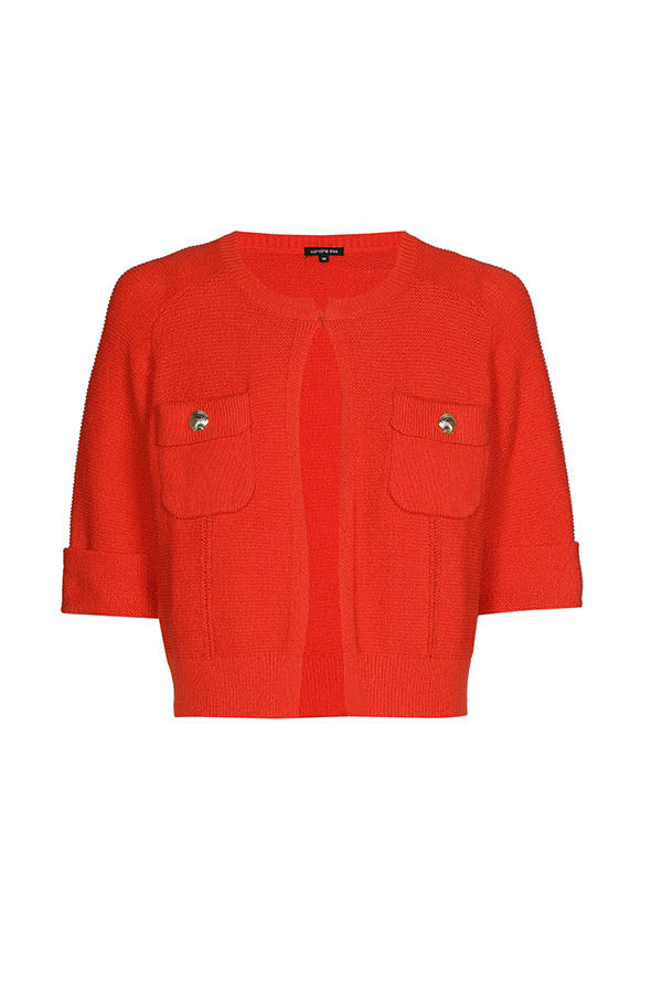 CHERRY COTTON MIX CARDIGAN