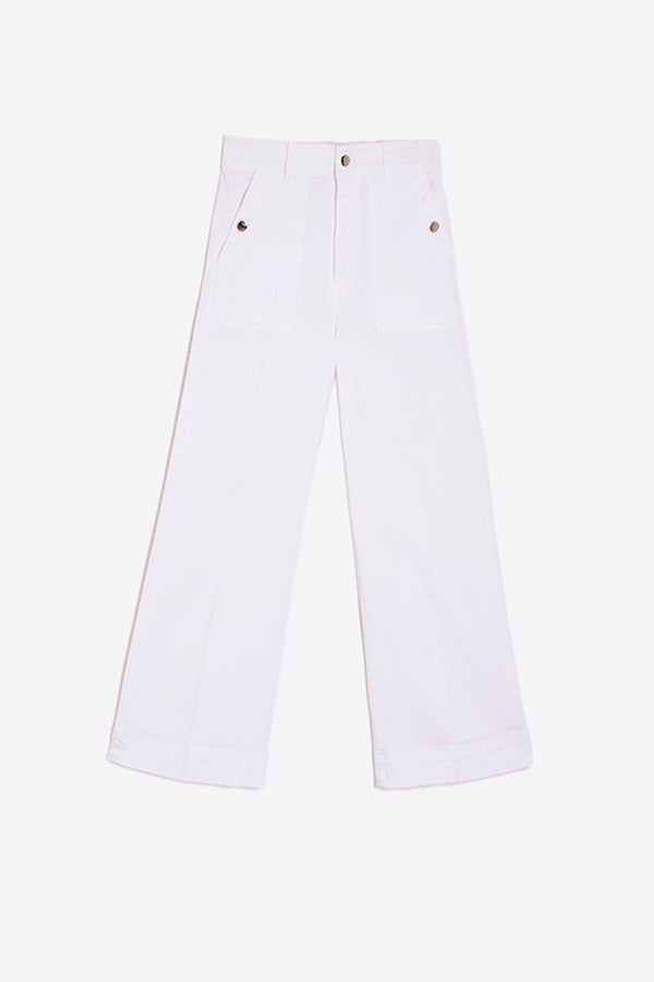 NOA CROPPED WHITE DENIM TROUSERS