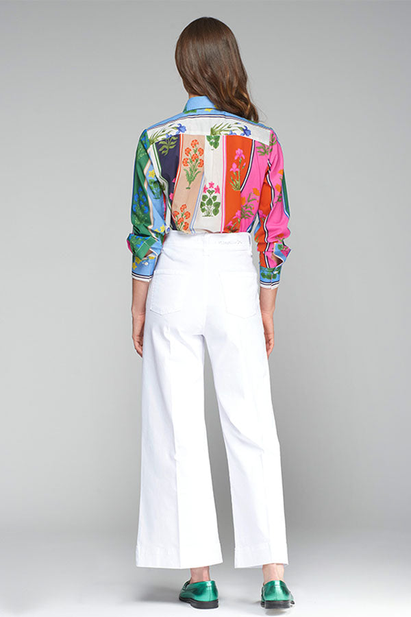 NOA CROPPED WHITE DENIM TROUSERS