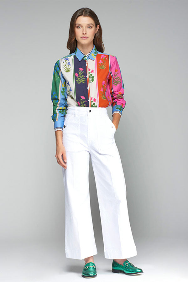 NOA CROPPED WHITE DENIM TROUSERS