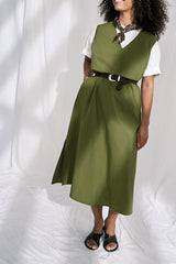ORA GREEN COTTON DRESS