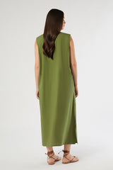 ORA GREEN COTTON DRESS