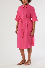 BASCHI PINK COTTON POPLIN DRESS