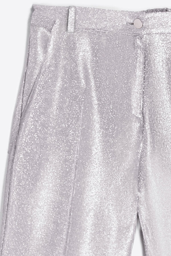 MILENA METALLIC SILVER TROUSERS