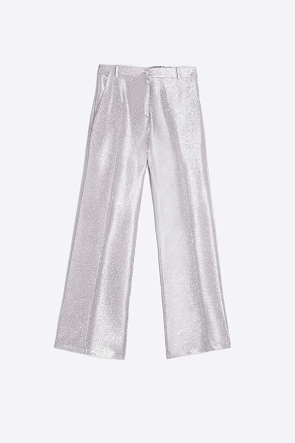 MILENA METALLIC SILVER TROUSERS