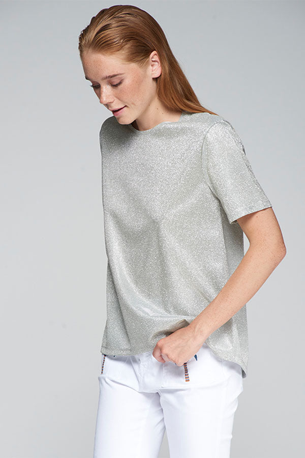 TORA METALLIC SILVER T-SHIRT