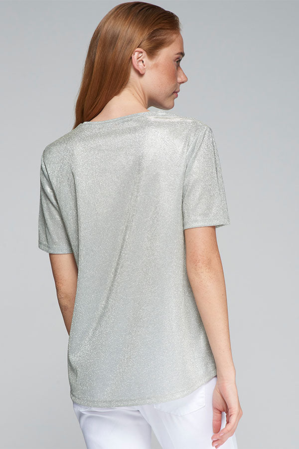 TORA METALLIC SILVER T-SHIRT