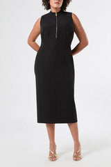 DOMINO BLACK TWILL DRESS