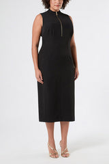 DOMINO BLACK TWILL DRESS