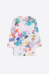 JULIET SEABED PRINT LINEN SHIRT