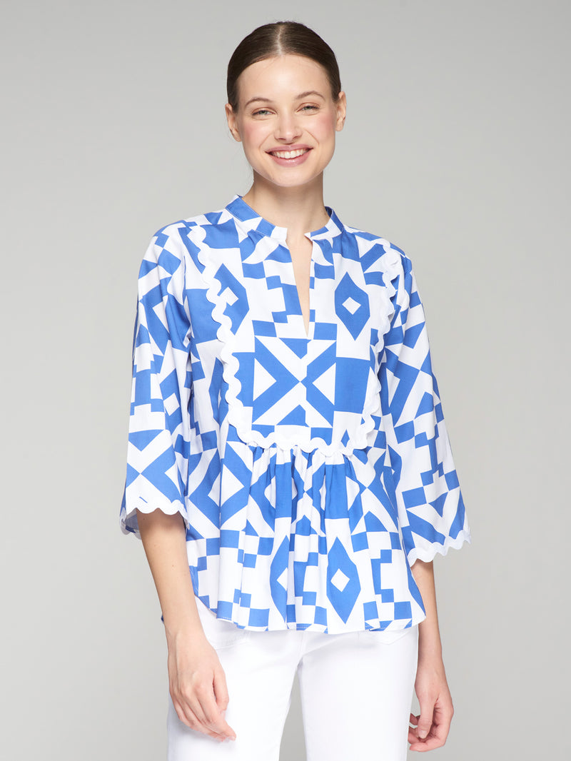 VALERIE MAXI GEO AZULON SHIRT