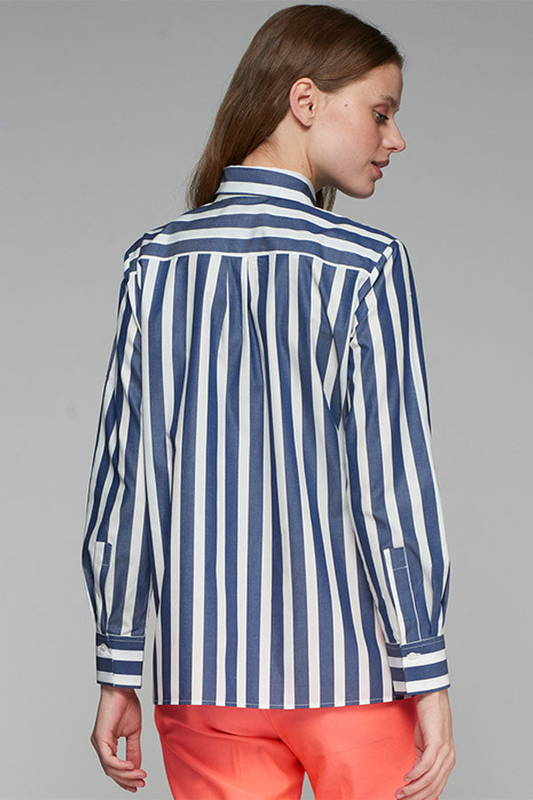 ISA STRIPED BEACH EMBROIDERED SHIRT