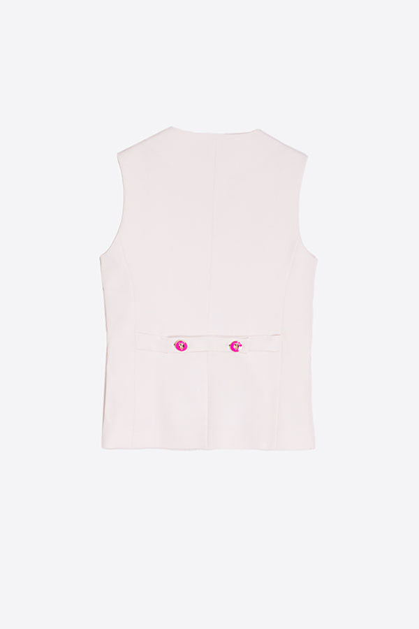 ELEANOR WHITE FITTED VEST