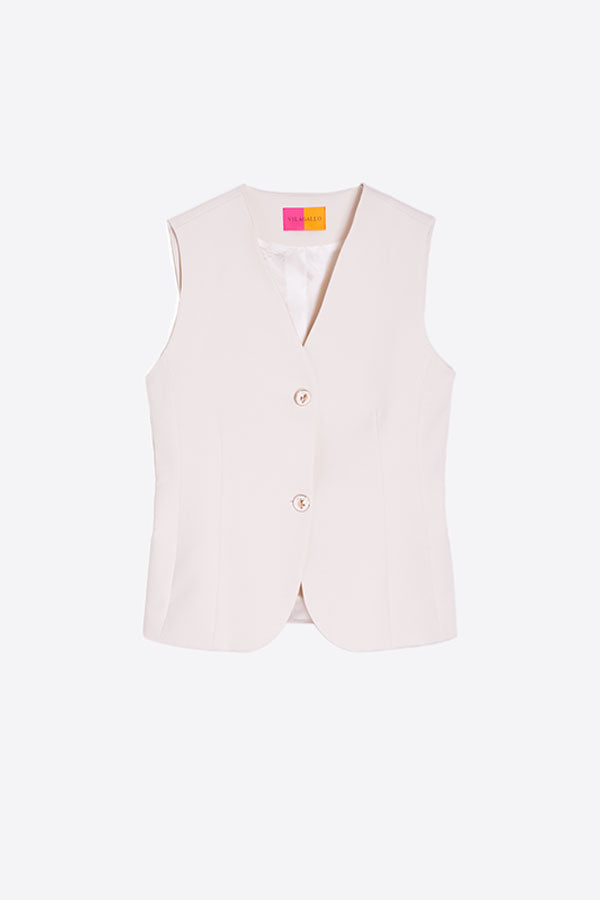 ELEANOR WHITE FITTED VEST