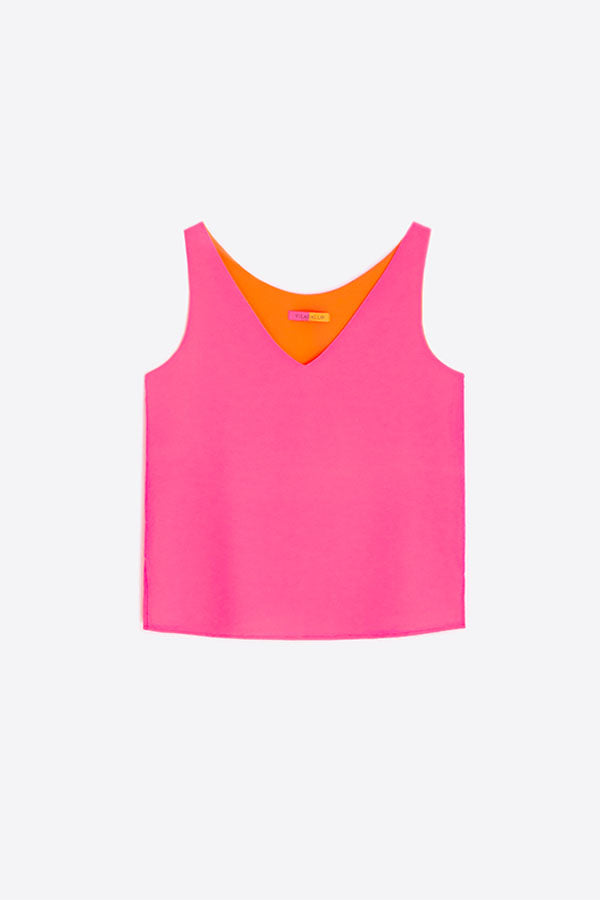 NEON PINK SLEEVELESS TOP