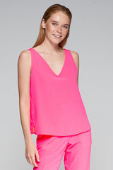 NEON PINK SLEEVELESS TOP
