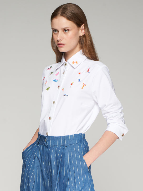PETRA EMBROIDERY PUNTO BLANCO SHIRT